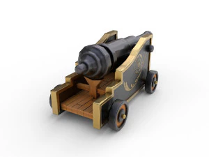pirate cannon stylized - pbr 3D Model
