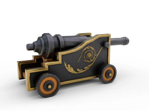 pirate cannon stylized - pbr 3D Model