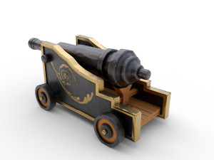 pirate cannon stylized - pbr Modelo 3D