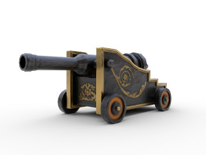 pirate cannon stylized - pbr Modelo 3D