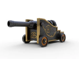 pirate cannon stylized - pbr 3D Model