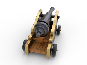 pirate cannon stylized - pbr Modelo 3D