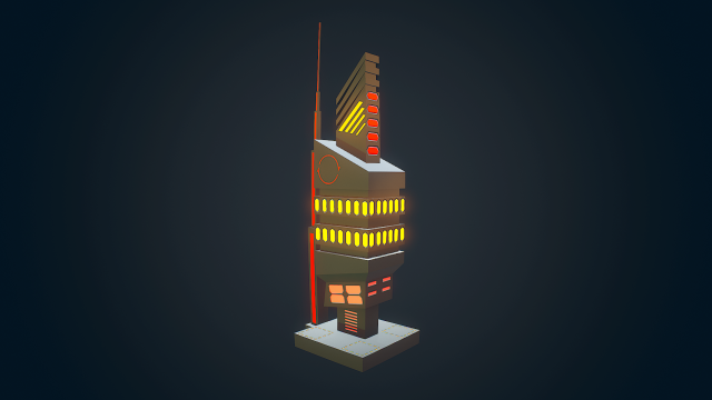 sci-fi building - 02 Model 3D .c4d .max .obj .3ds .fbx .stl .blend 