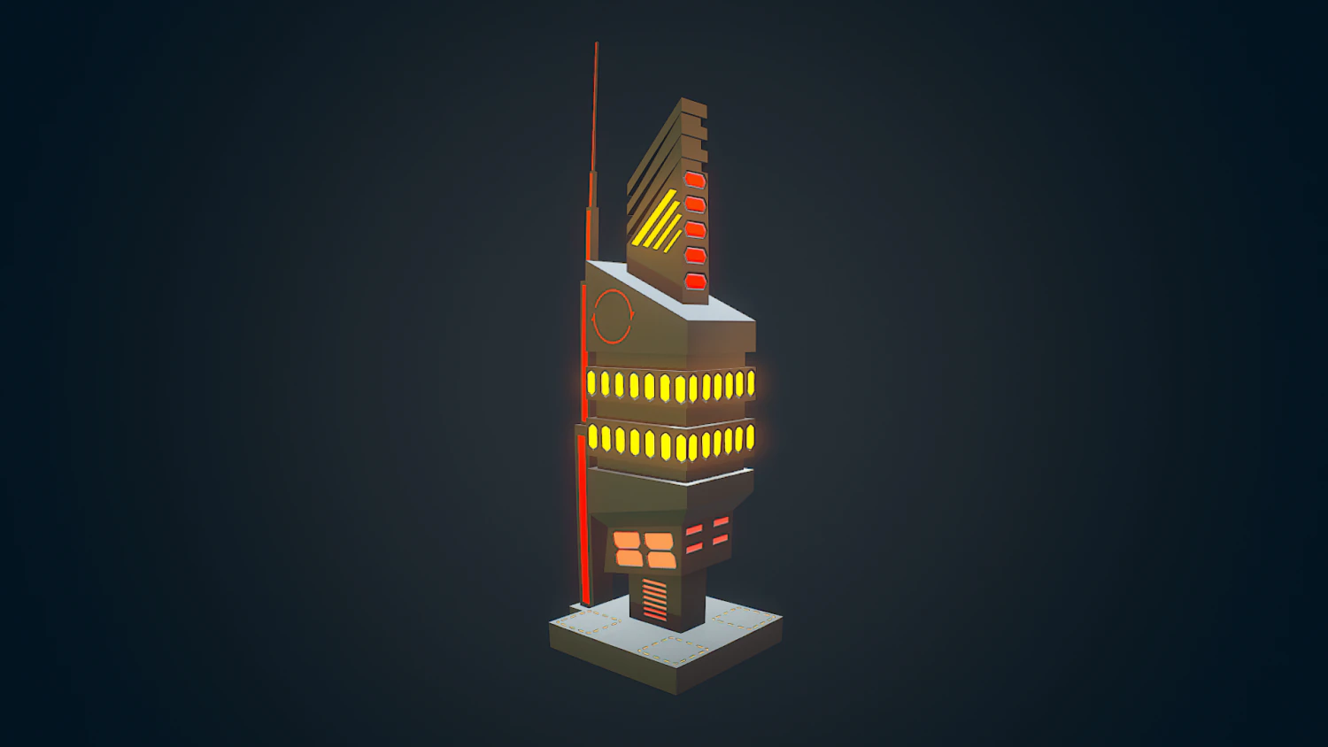 sci-fi building - 02 3D Model .c4d .max .obj .3ds .fbx .stl .blend