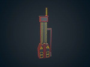 sci-fi building - 10 3D 模型