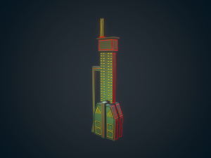 sci-fi building - 10 3D Model