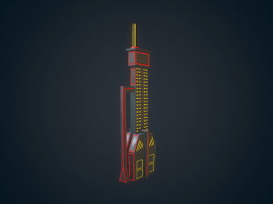 sci-fi building - 10 3D Model