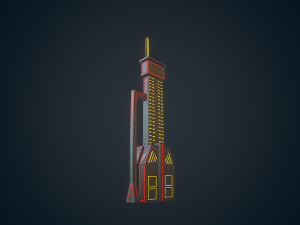 sci-fi building - 10 3D Model