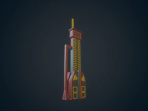 sci-fi building - 10 3D Model