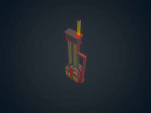 sci-fi building - 10 3D Model