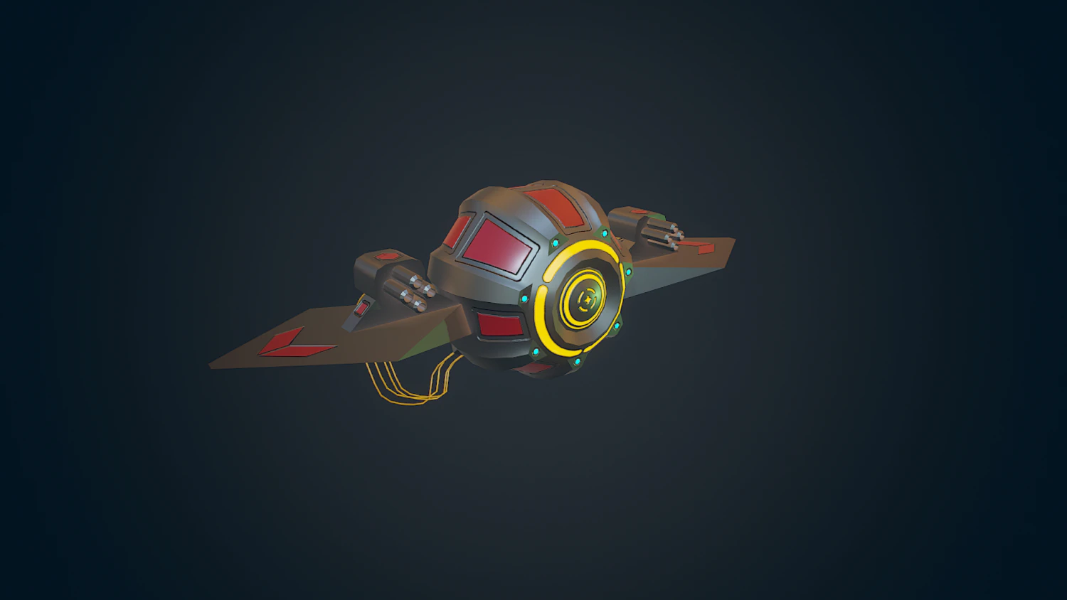 sci-fi military drone - 02 3D Model .c4d .max .obj .3ds .fbx .stl .blend