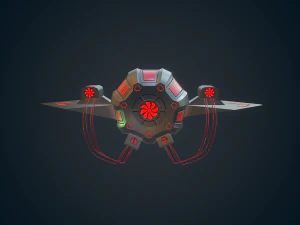 sci-fi military drone - 02 3D Model