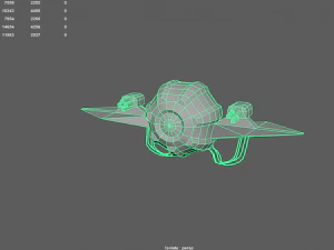 sci-fi military drone - 02 3D Model