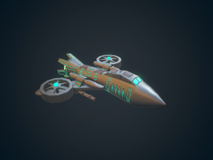 sci-fi military drone - 03 Model 3D