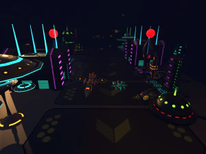 sci fi futuristic city package low-poly 3D Model