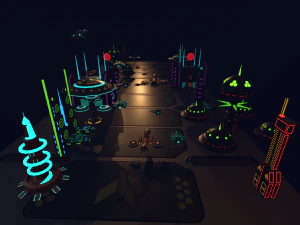 sci fi futuristic city package low-poly 3D Model