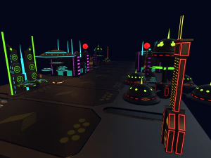sci fi futuristic city package low-poly 3D Model