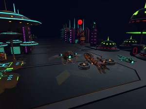sci fi futuristic city package low-poly 3D Model