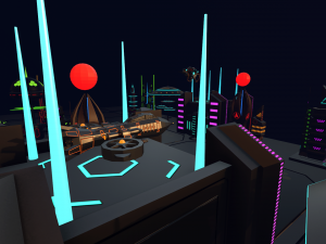 sci fi futuristic city package low-poly Modèle 3D