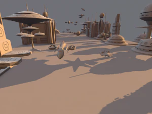sci fi futuristic city package low-poly 3D Model