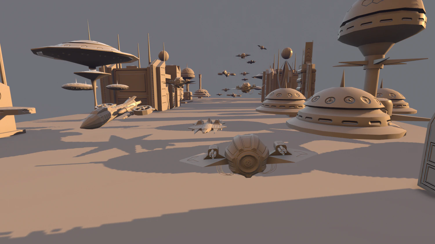 sci fi futuristic city package low-poly 3D Model .c4d .max .obj .3ds .fbx .stl .blend 