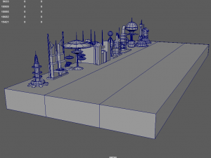 sci fi futuristic city package low-poly Modèle 3D
