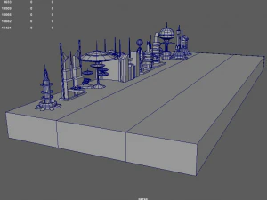 sci fi futuristic city package low-poly 3D Model