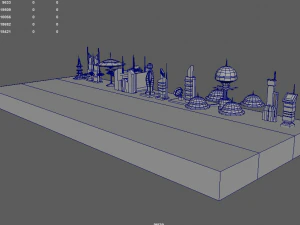 sci fi futuristic city package low-poly 3D Model