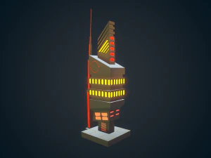 sci fi futuristic city package low-poly 3D Model