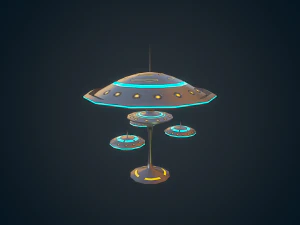 sci fi futuristic city package low-poly 3D Model