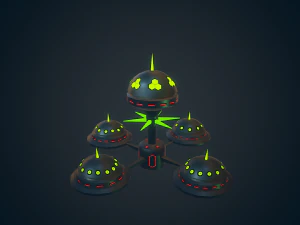 sci fi futuristic city package low-poly 3D Model