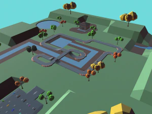 race track cartoon 3D Model
