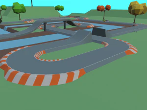 race track cartoon 3D Model