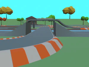 race track cartoon 3D Model