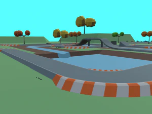 race track cartoon 3D Model