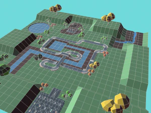 race track cartoon 3D Model