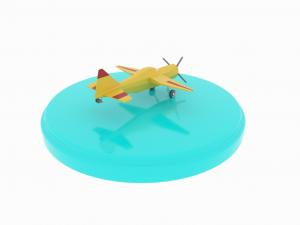 airplane02 low-poly model 3D Model