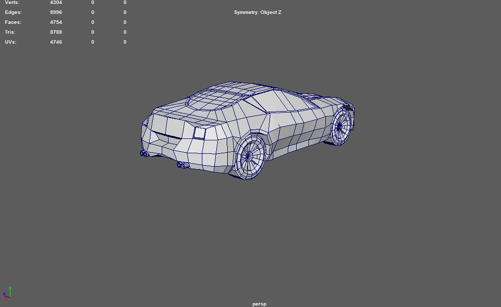 Чертеж low poly машины