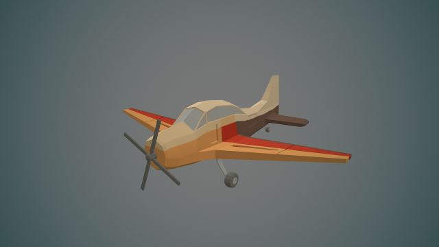 airplane03 low-poly Modelo 3D .c4d .max .obj .3ds .fbx .stl .blend 