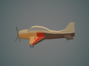 airplane03 low-poly Modelo 3D