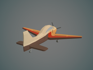 airplane03 low-poly Modelo 3D