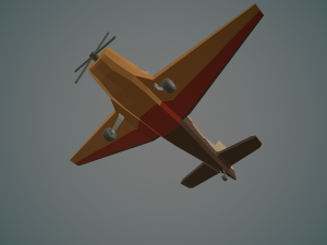 airplane03 low-poly Modelo 3D