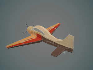airplane03 low-poly Modelo 3D