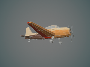 airplane03 low-poly Modelo 3D