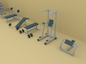 low poly gym Modelo 3D