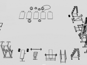 low poly gym Modelo 3D