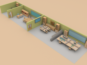 low poly office 3D Model