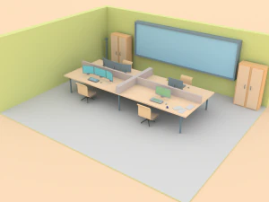 low poly office 3D Model