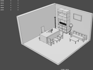 low poly office 3D Model