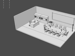 low poly office 3D Model